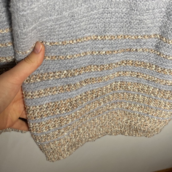 Calvin Klein cowlneck tunic sweater with ombre golden thread pattern size M - Picture 8 of 12